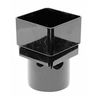 Square to Round Downpipe Adaptor - Black