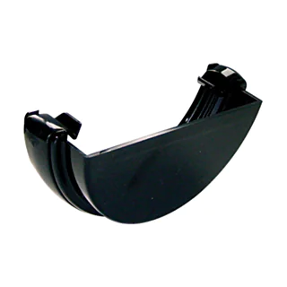 Half Round External Gutter Stopend - Black