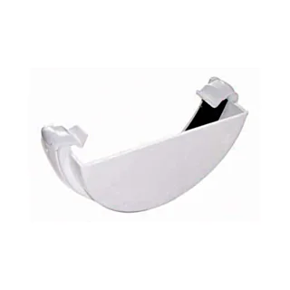 Half Round External Gutter Stopend - White