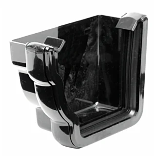 Niagara Ogee External Gutter Stopend Left Hand - Black
