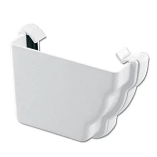 Niagara Ogee External Gutter Stopend Left Hand - White
