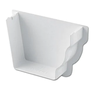 Niagara Ogee Internal Gutter Stopend Left Hand - White