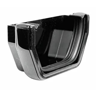 Square External Gutter Stopend - Black
