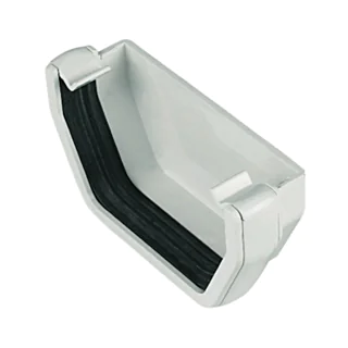 Square External Gutter Stopend - White