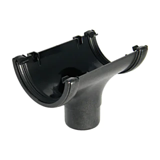 Cast Iron Style Half Round Running Outlet - Black