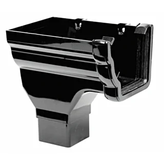 Niagara Ogee Gutter Stopend Outlet Left Hand - Black