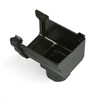 Cast Iron Style Ogee Stopend Outlet Right Hand - Black