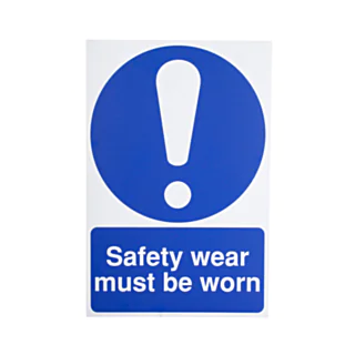 Sign: Safety Wear must be worn - 600 mm x 400 mm