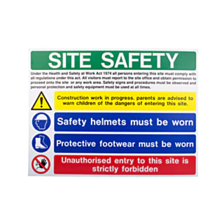 Sign: Site Safety - 900 mm x 600 mm