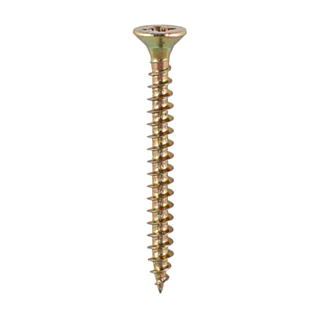 Yellow Passivated CSK Pozi Woodscrew - 4 mm x 40 mm